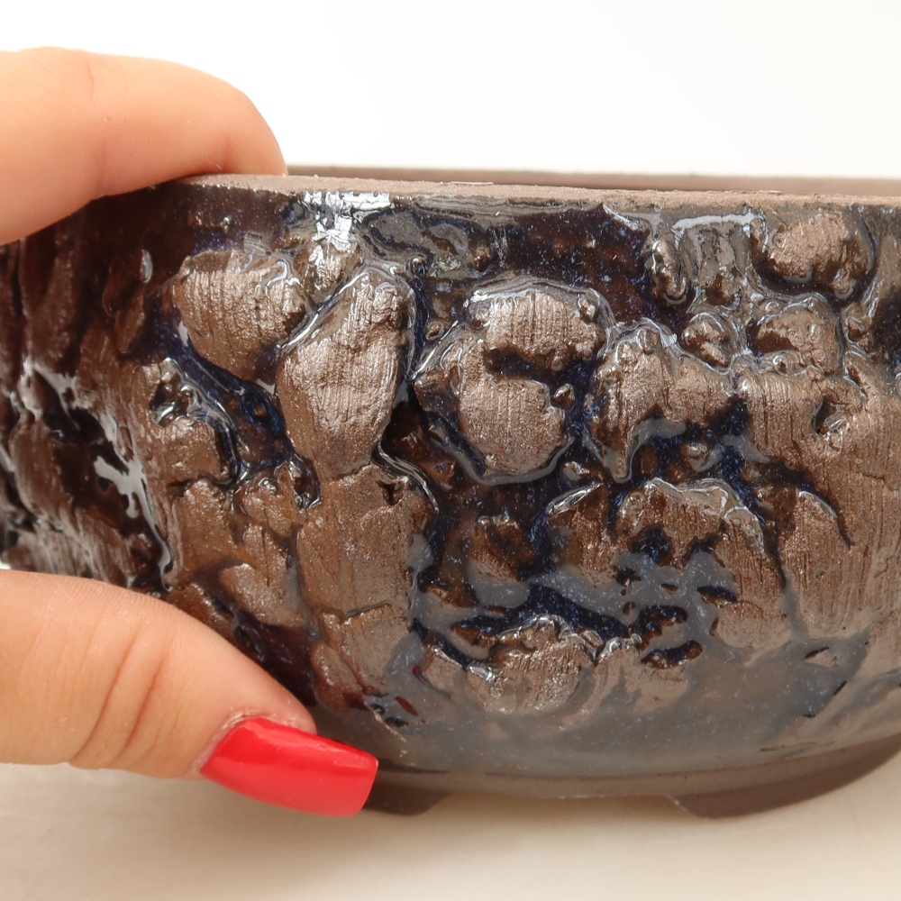 Kerámia bonsai-tál 16 x 16 x 8 cm, barna színű