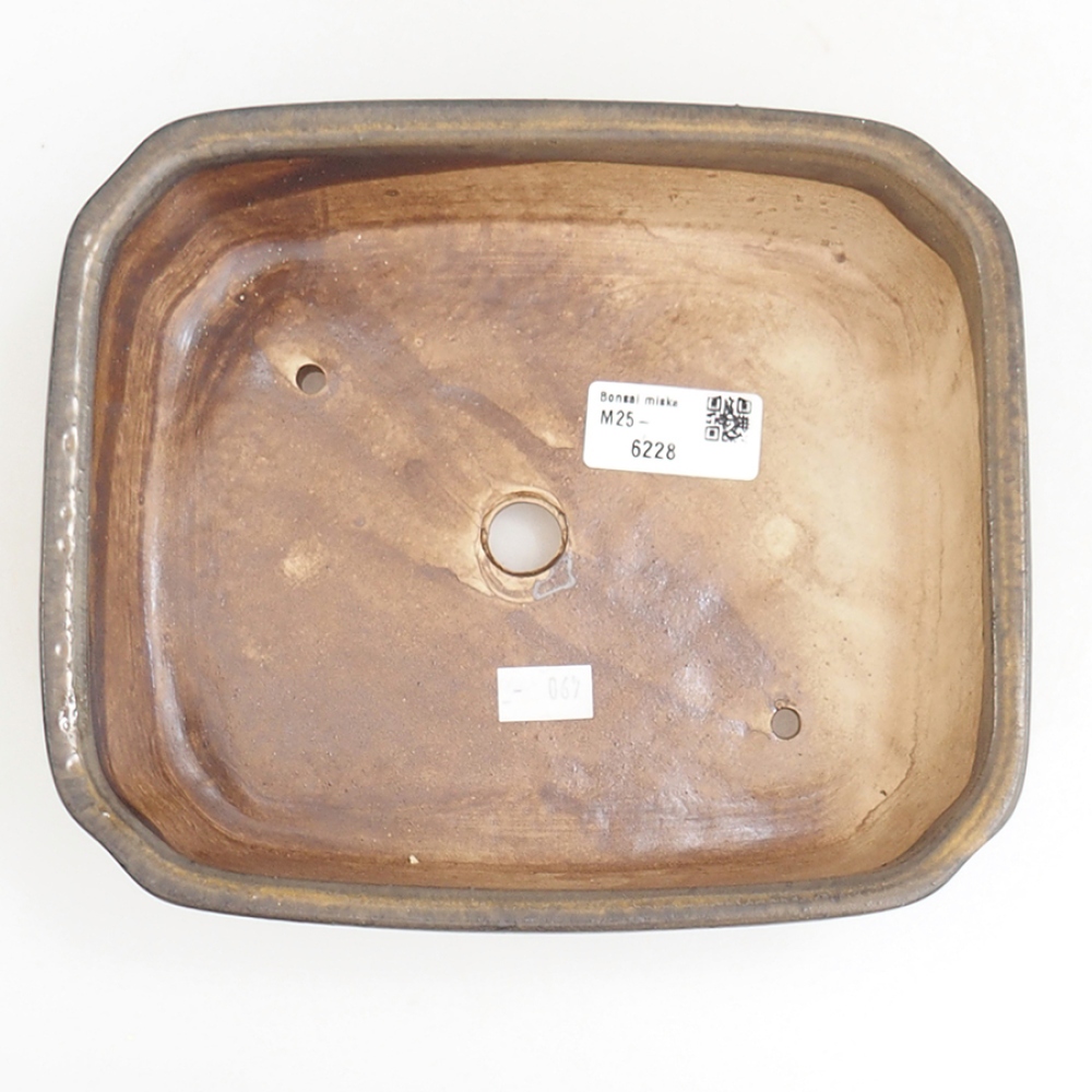 kerámia bonsai tál 21 x 18 x 6 cm, barna