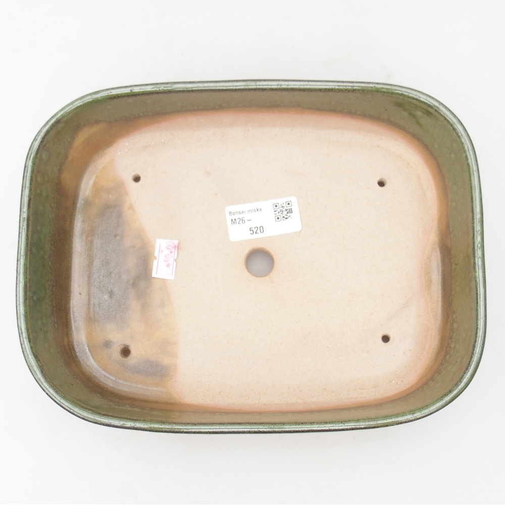 kerámia bonsai tál 22,5 x 17 x 6 cm, zöld