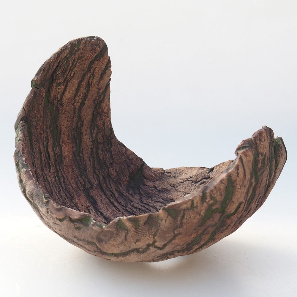 Kerámia kagyló 13 x 12 x 12,5 cm , zöld színű