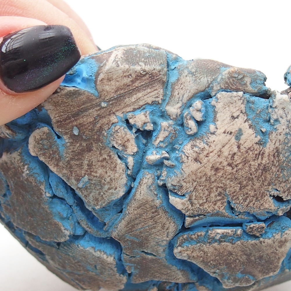 Kerámia kagyló 11 x 11 x 7,5 cm , kék színű