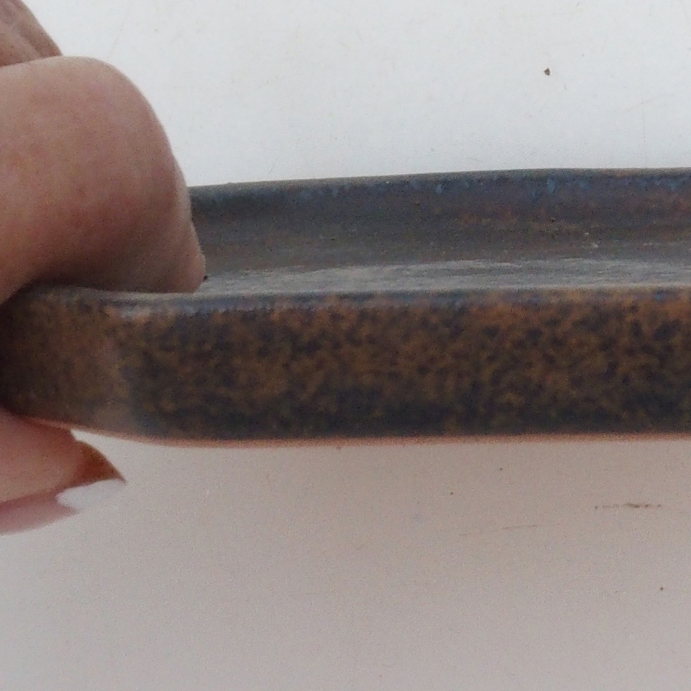 Kerámia tál H13 -12 x 12 x 1 cm - barna színben