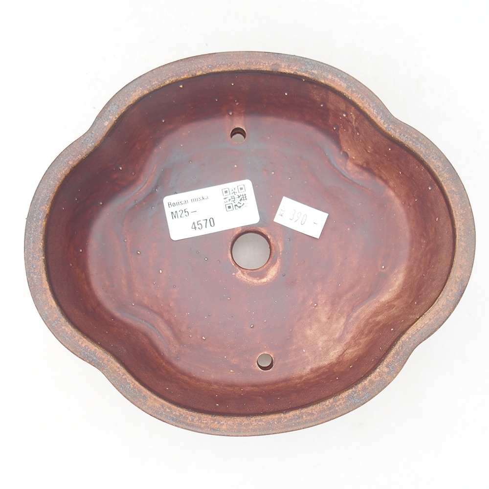 kerámia bonsai tál 17 x 15,5 x 5,5 cm, barna