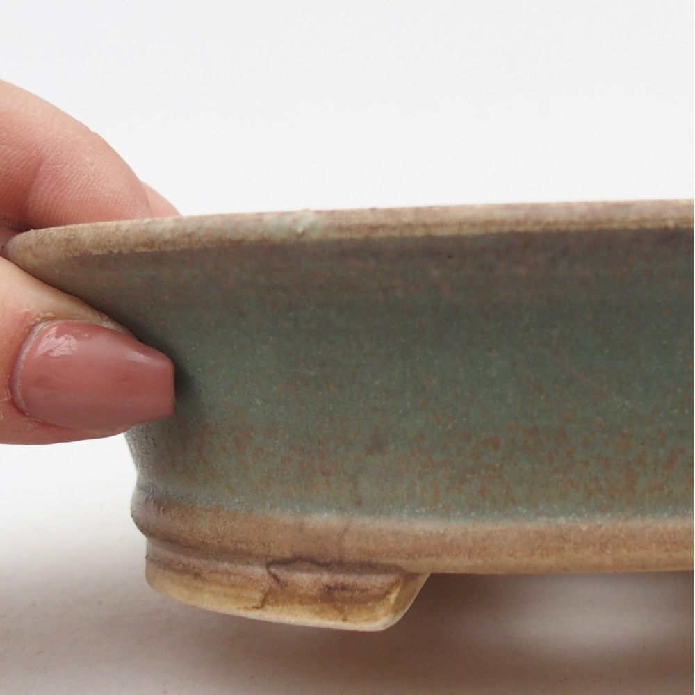 Kerámia bonsai tál 14,5 x 12,5 x 4 cm, zöld