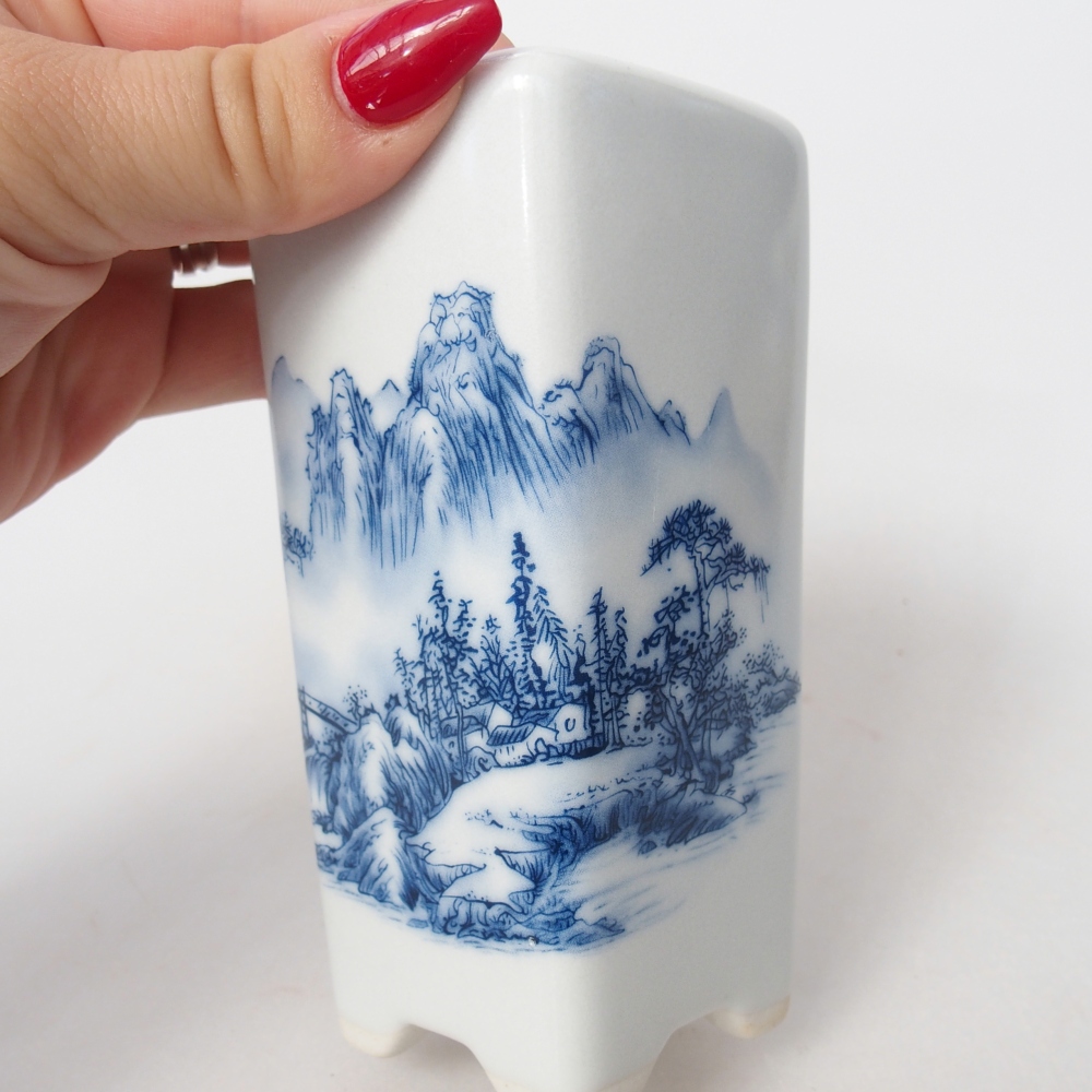 kerámia bonsai tál 5,5 x 5,5 x 12 cm, fehér színben