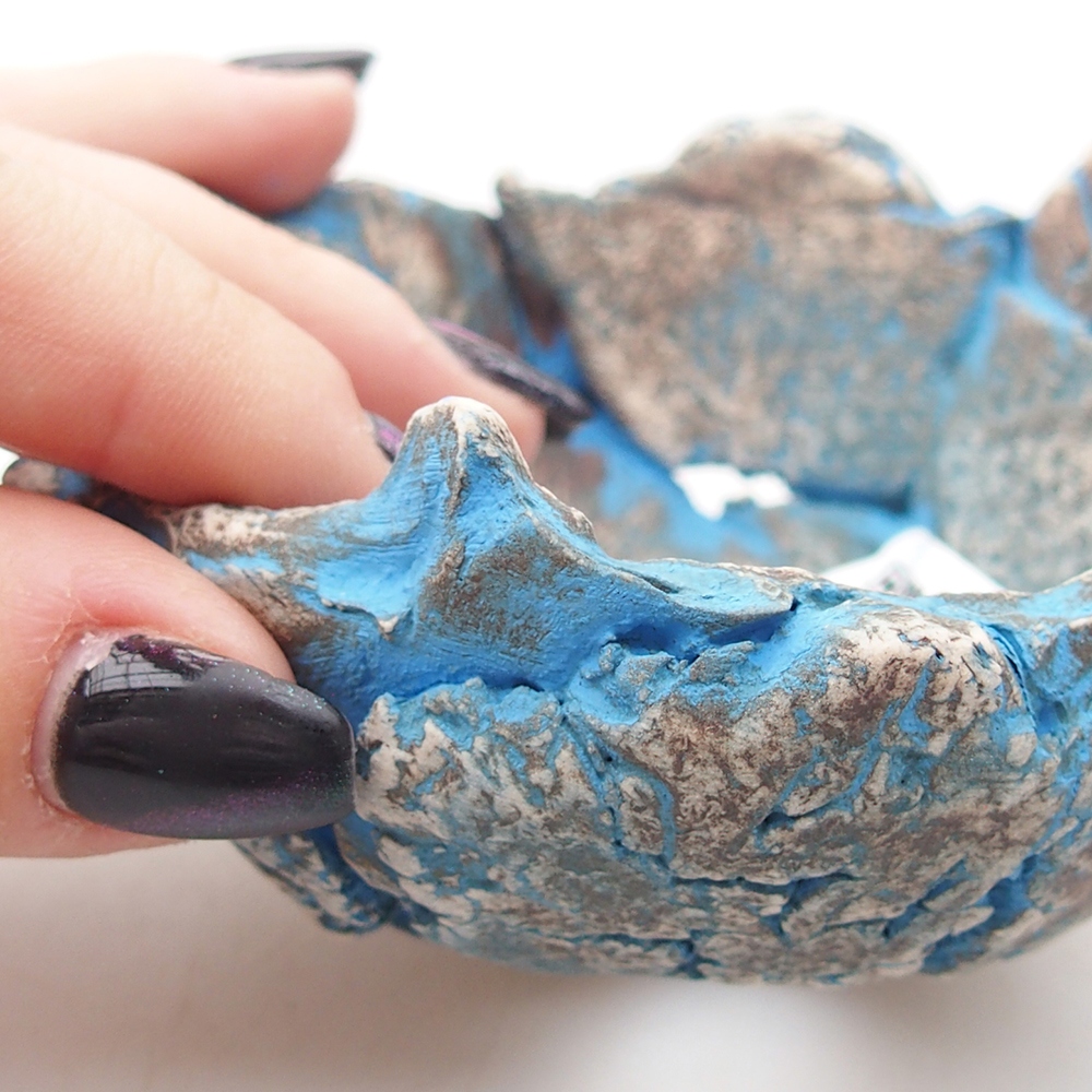 Kerámia kagyló 9 x 9 x 6 cm , kék színű