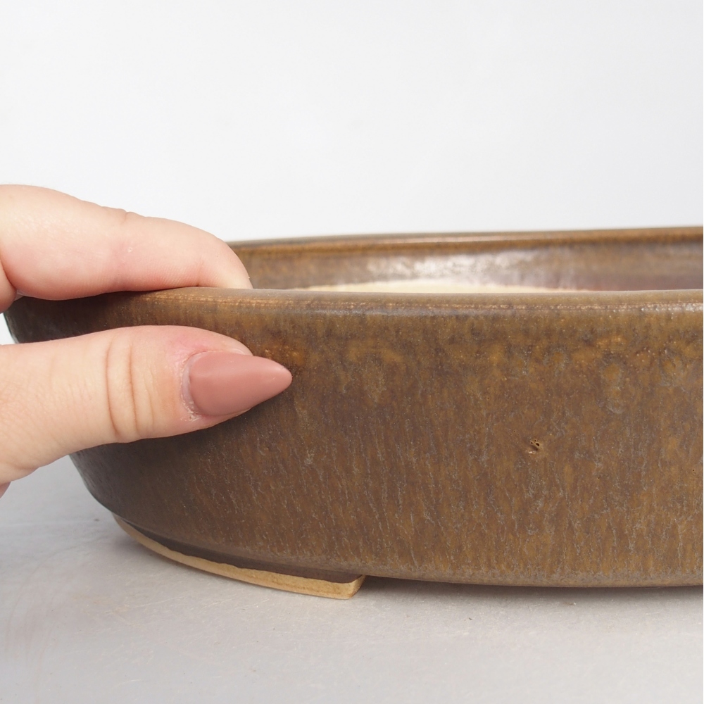 kerámia bonsai tál 31,5 x 27,5 x 6,5 cm, barna