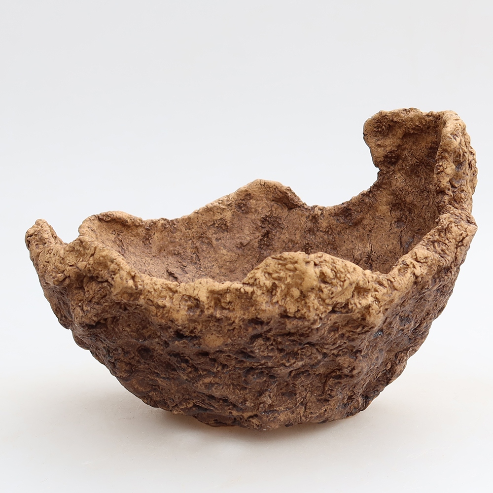 Kerámia héj, 15 x 13 x 12,5 cm, barna színű