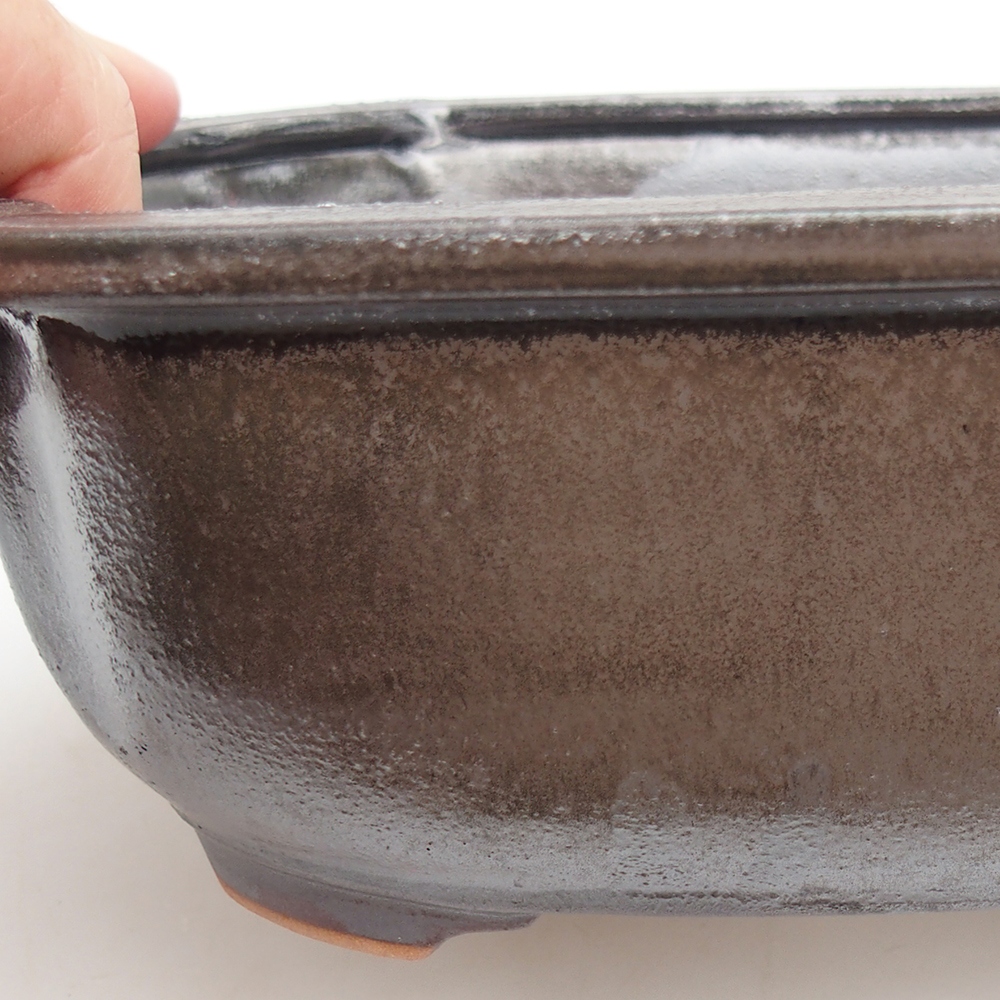 Kerámia bonsai tál 22 x 16,5 x 7 cm, fém színben