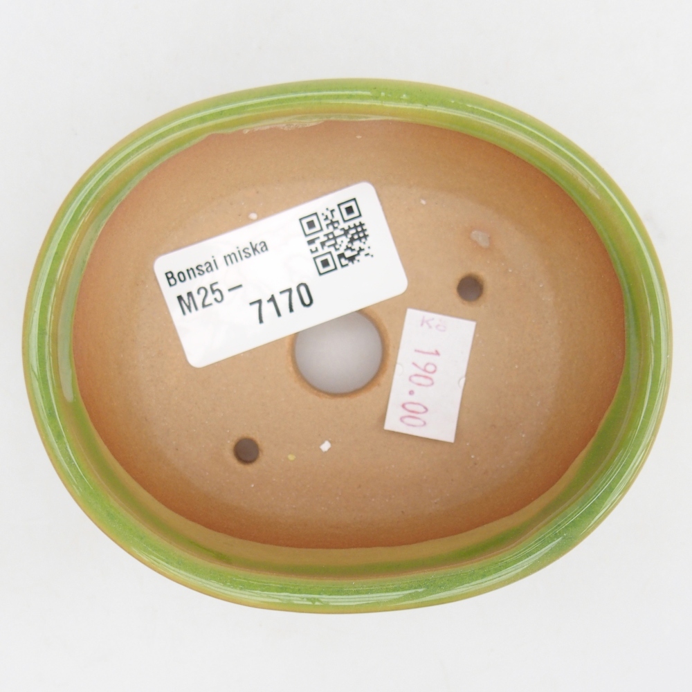 Kerámia bonsai tál 9,5 x 7,5 x 3,5 cm, zöld