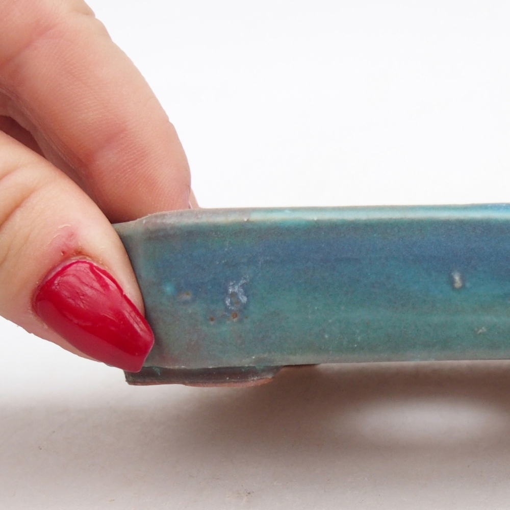 kerámia bonsai tál 10 x 8,5 x 2 cm, kék színben