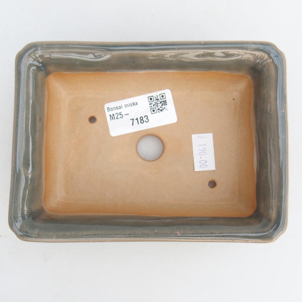 kerámia bonsai tál 14 x 10,5 x 4 cm, szürke