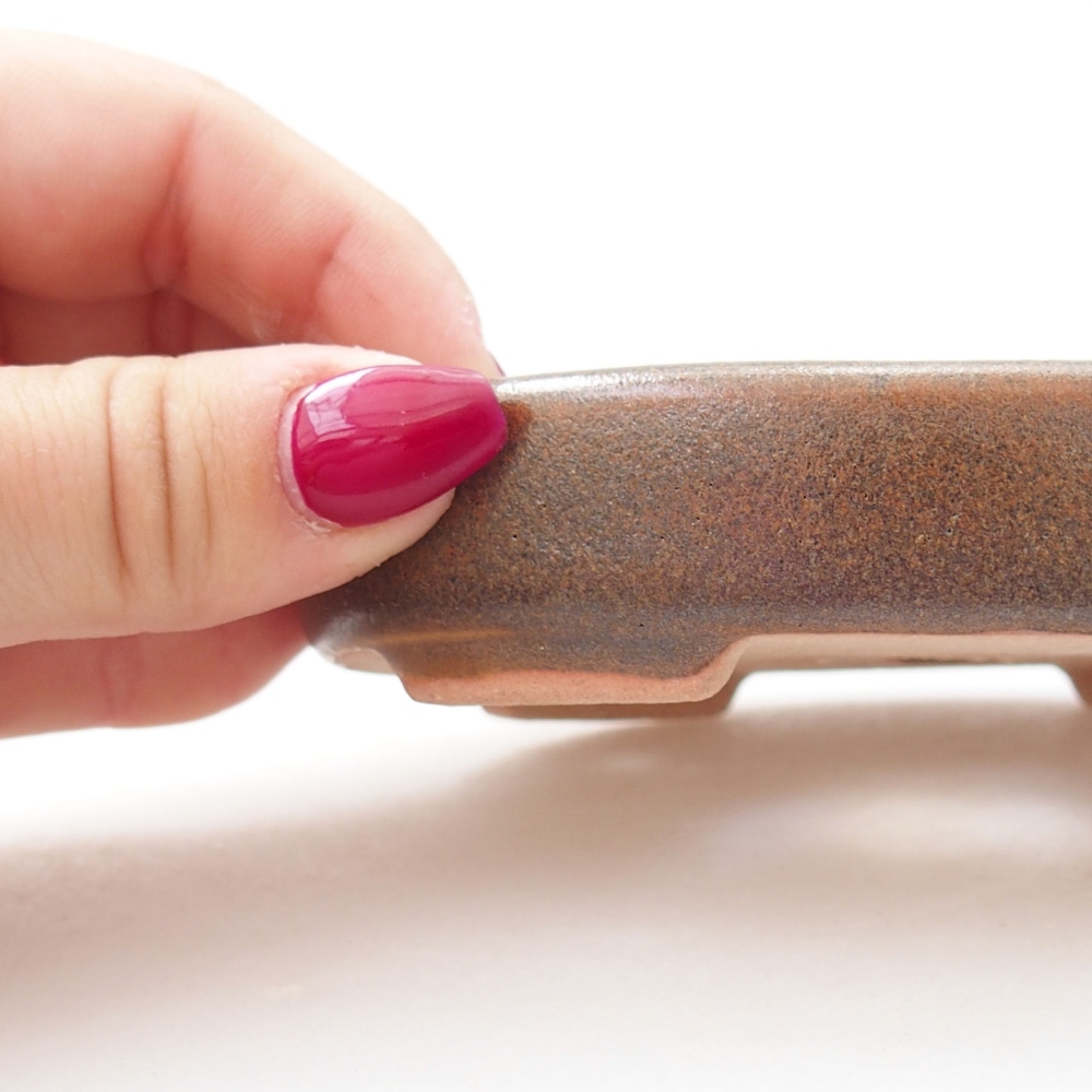 kerámia bonsai tál 11,5 x 9 x 2,5 cm, barna