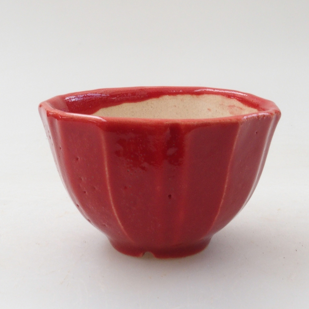 Mini bonsai tál 5 x 5 x 3 cm, piros színben