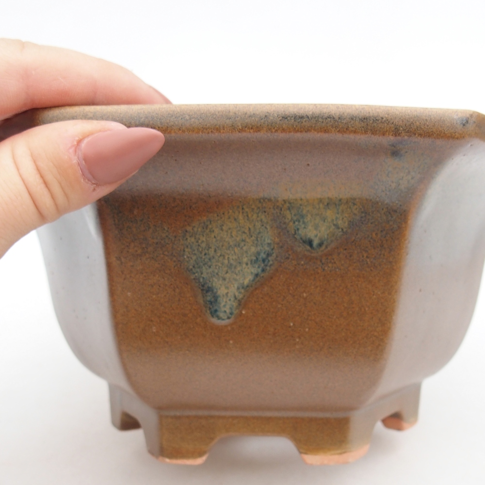 kerámia bonsai tál 18,5 x 16,5 x 9 cm, barna