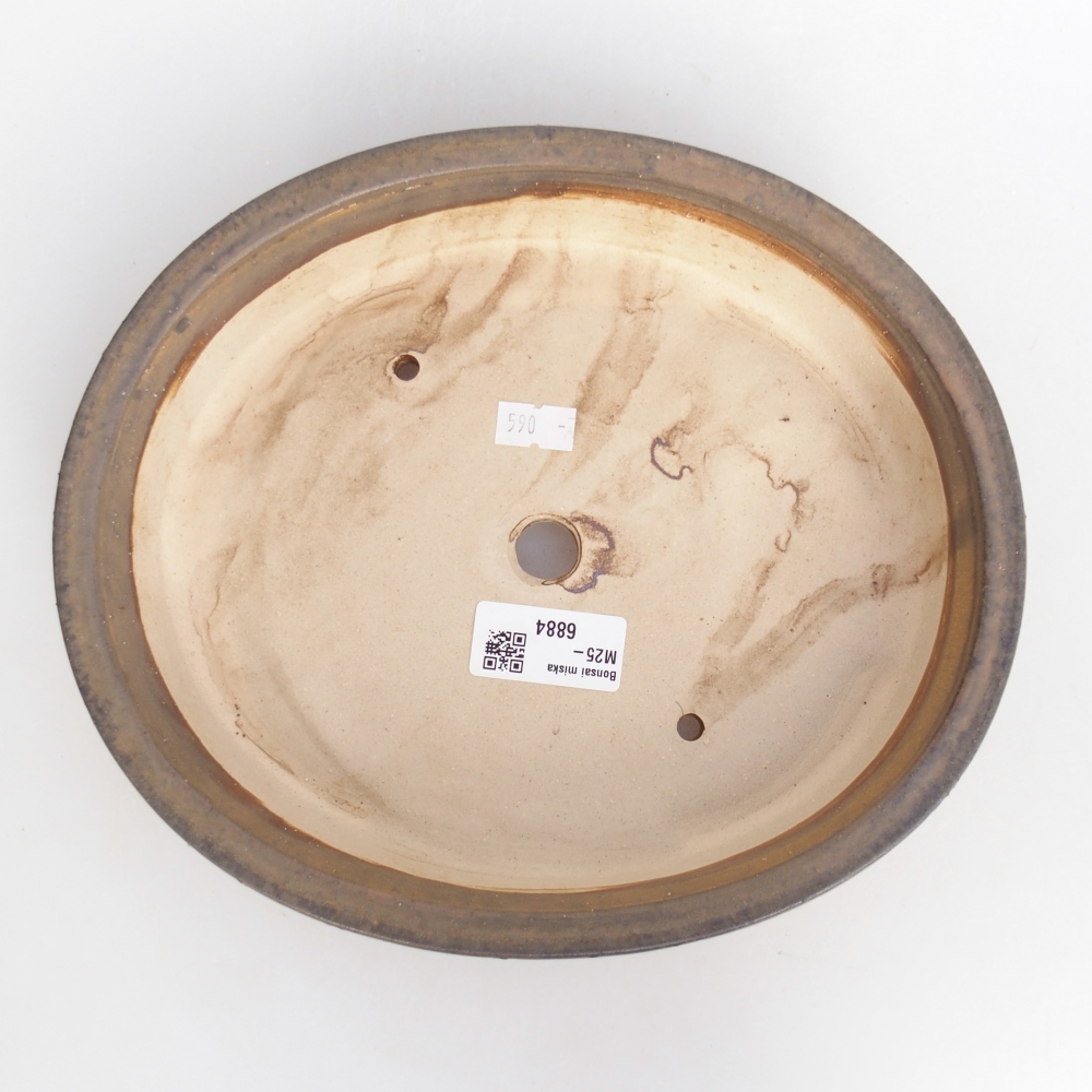 kerámia bonsai tál 24 x 20,5 x 5 cm, barna