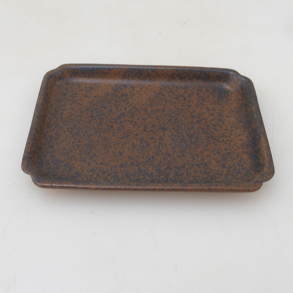 Téglalap alakú bonsai tálca D5-S - 11,5 x 8,5 x 1 cm - barna