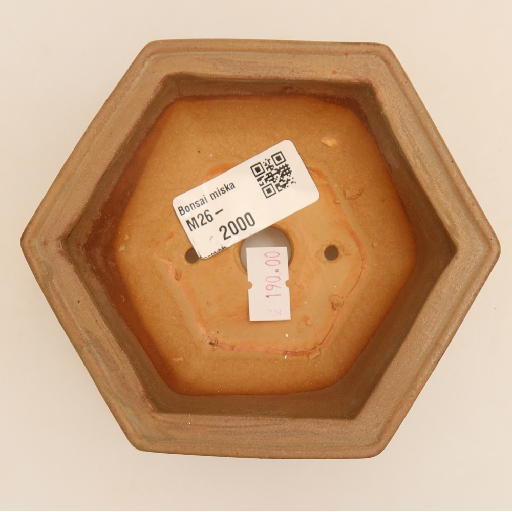 Kerámia bonsai-tál 12 x 10,5 x 4 cm, szín: szürke
