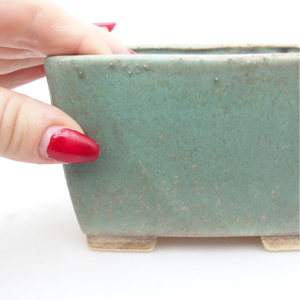 kerámia bonsai tál 11 x 11 x 7 cm, zöld