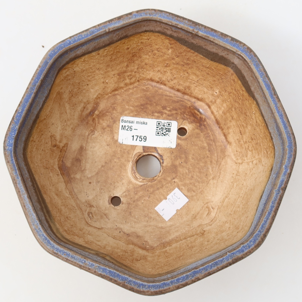 Kerámia bonsai tál, 17 x 16 x 6,5 cm, kék színű