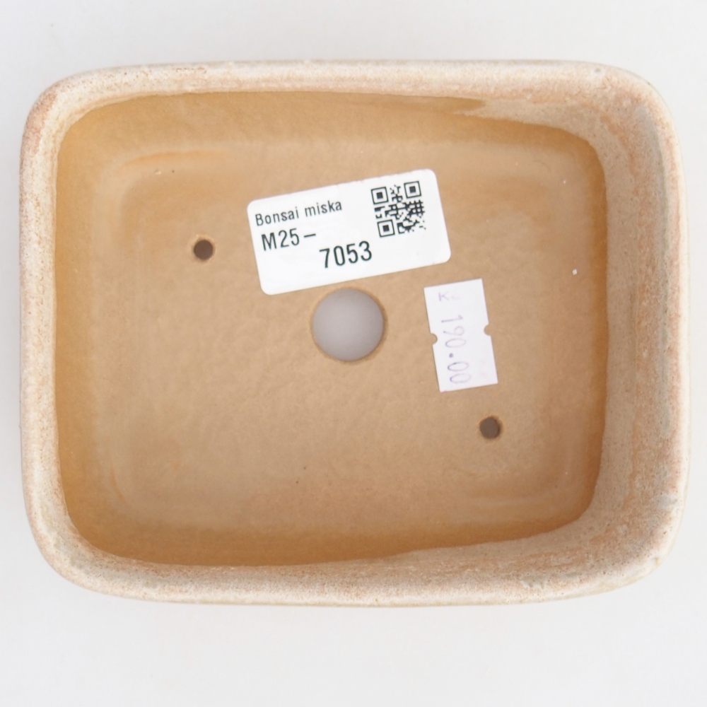 kerámia bonsai tál 12,5 x 9,5 x 3,5 cm, bézs színben