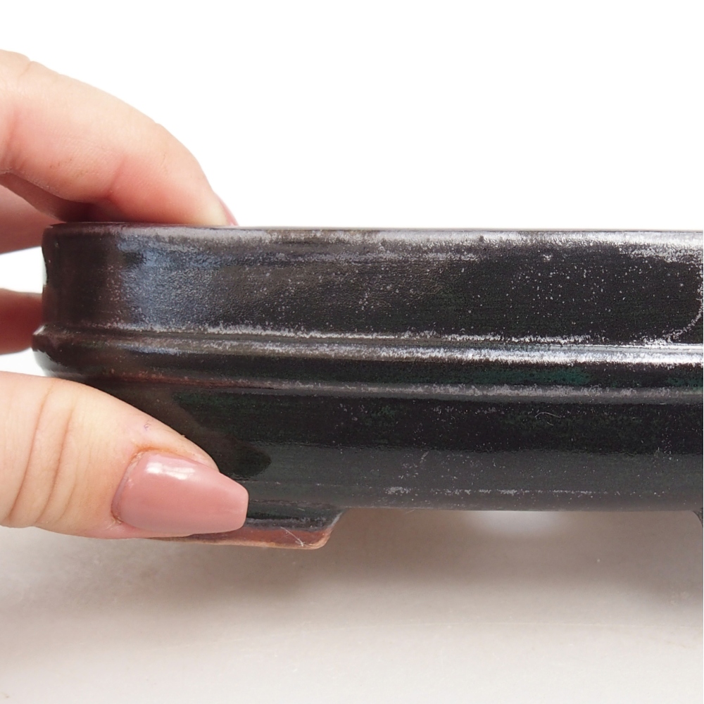 Kerámia bonsai tál 14,5 x 12,5 x 4,5 cm, fekete színben