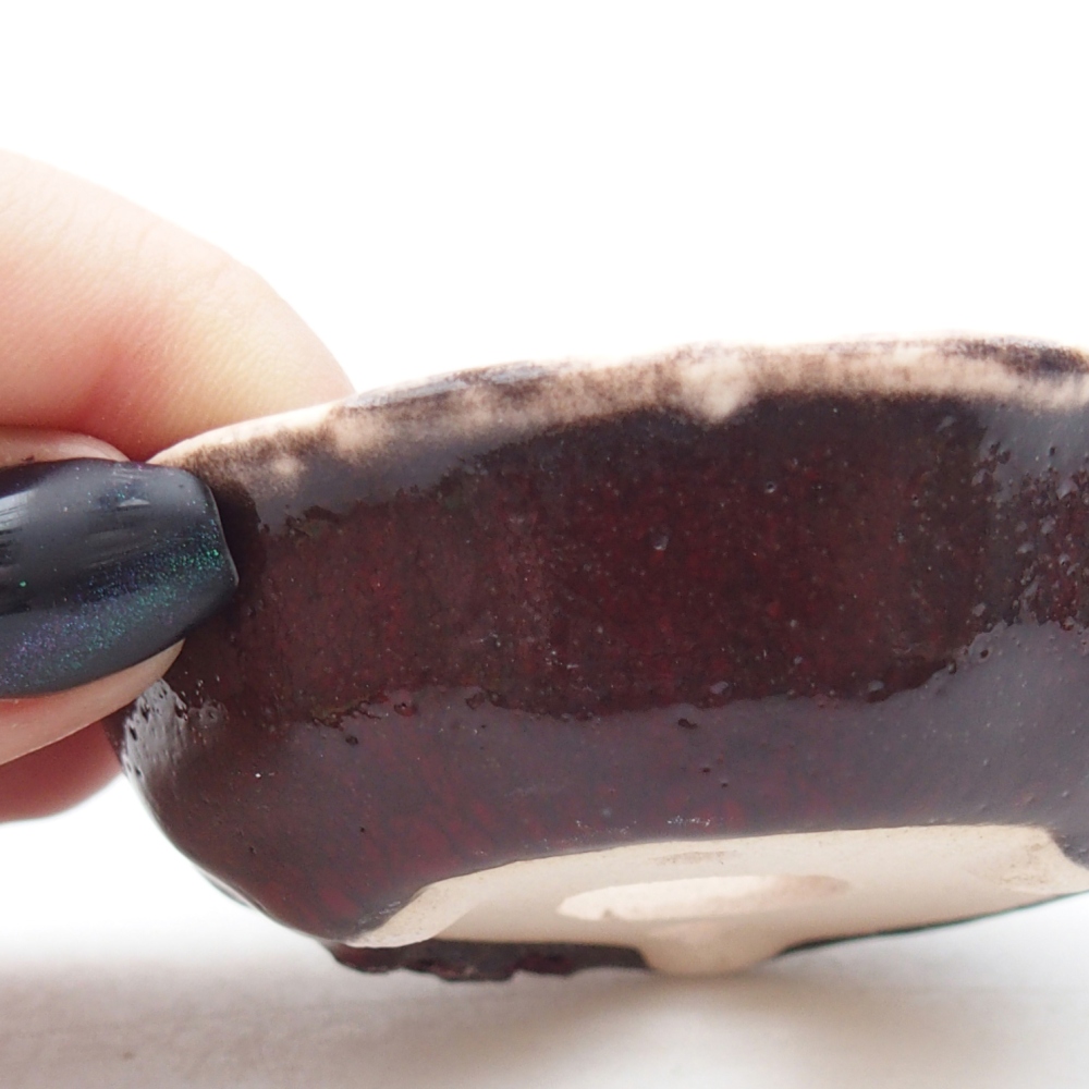 Mini bonsai tál 7,5 x 7,5 x 2 cm, barna