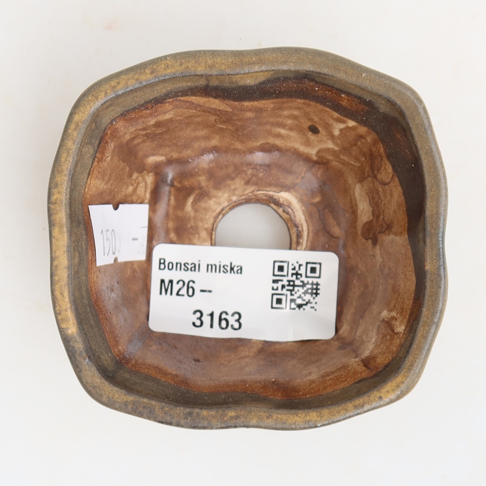kerámia bonsai tál 7 x 7 x 3,5 cm, barna