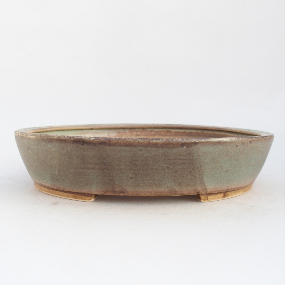 kerámia bonsai tál 21 x 19 x 4,5 cm, zöld