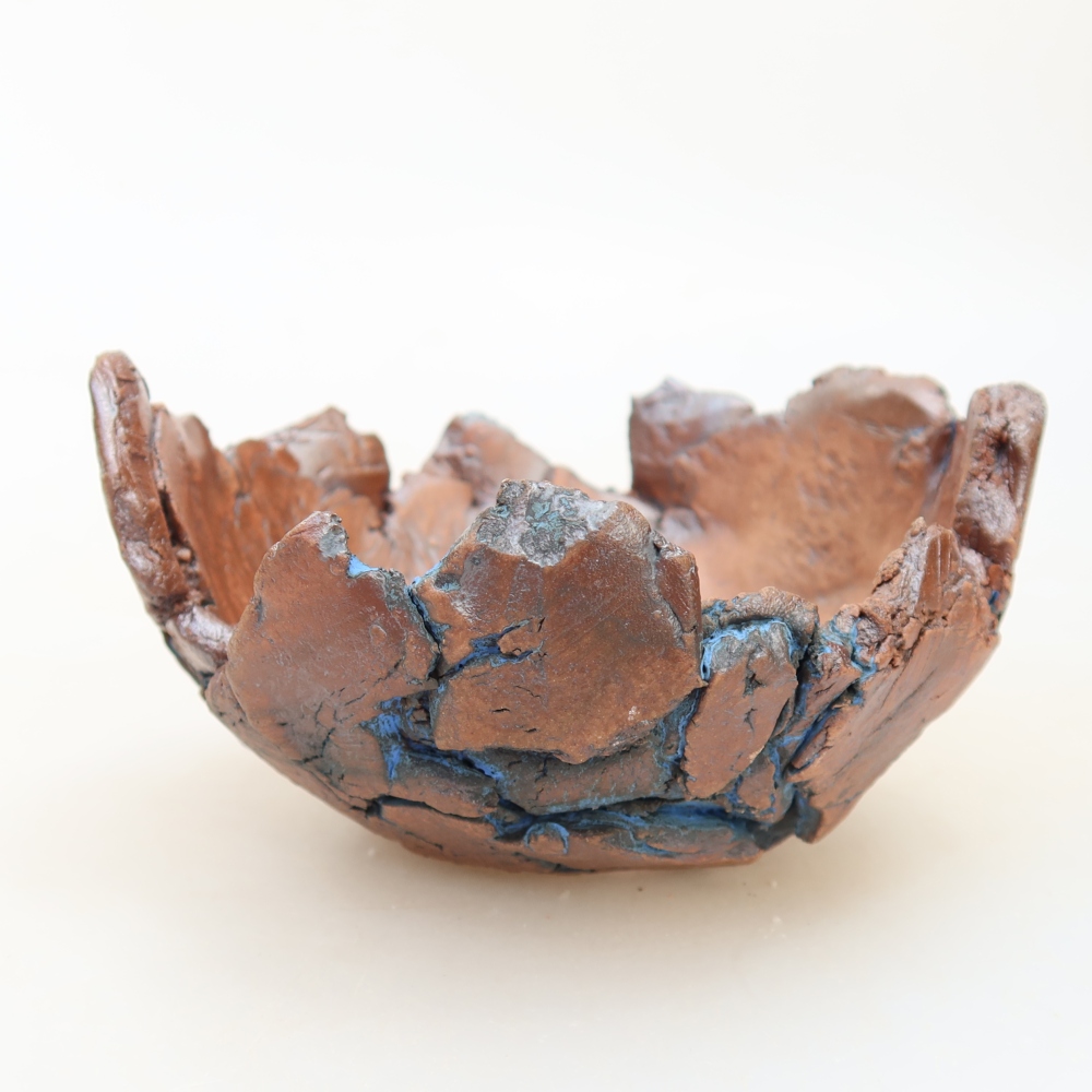 Kerámia tojáshéj, 11 x 10,5 x 6 cm, kék színű