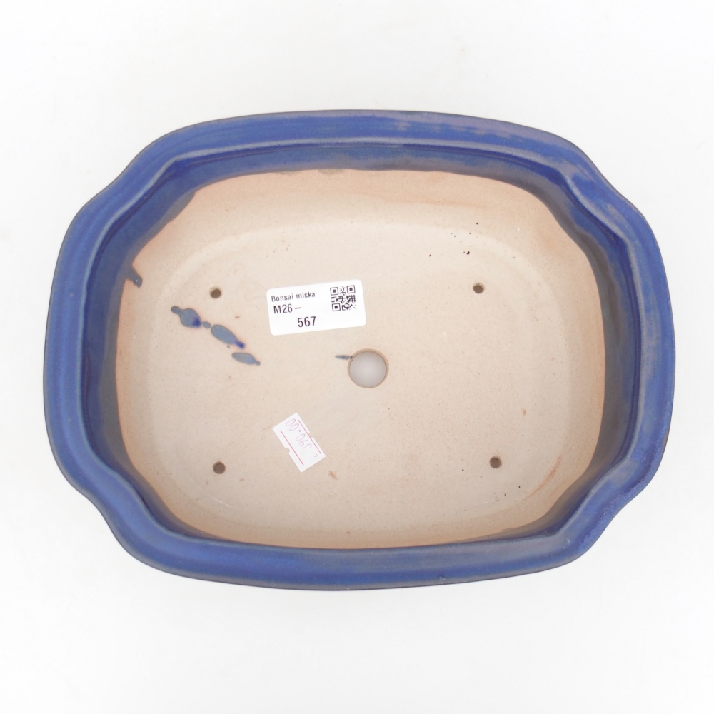 kerámia bonsai tál 22 x 18 x 7,5 cm, kék színben