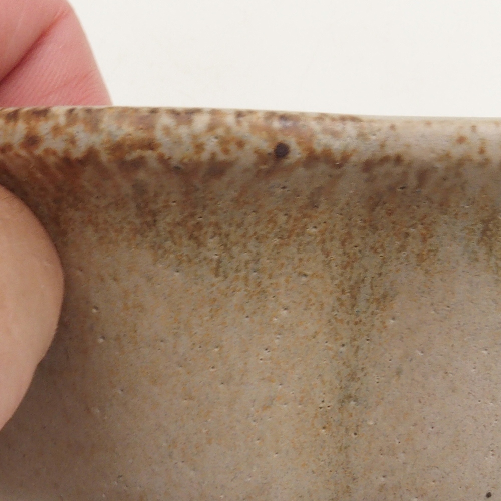 Bonsai tál H06 - 14,5 x 14,5 x 5 cm. - bézs színű