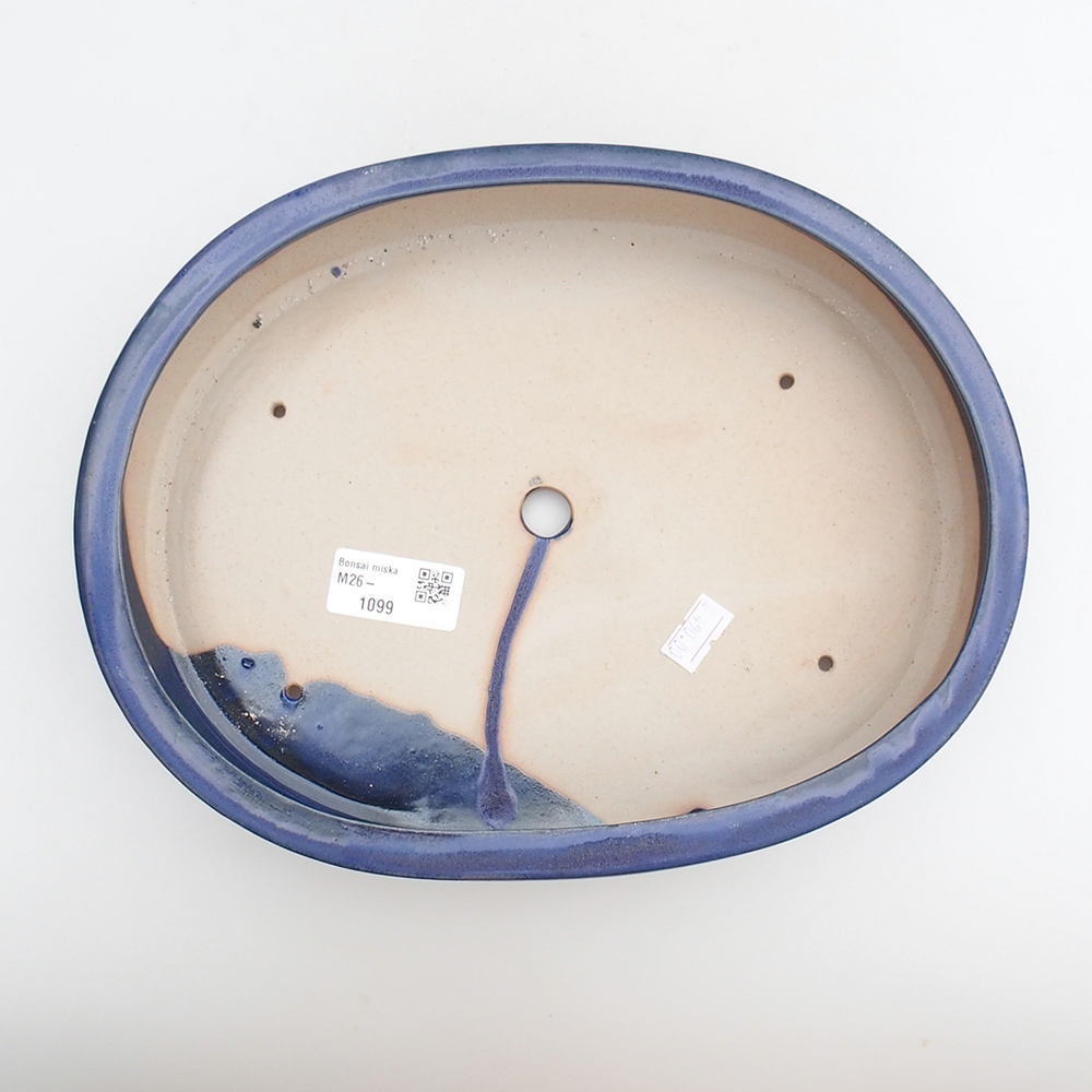 kerámia bonsai tál 26 x 20 x 5 cm, kék színben