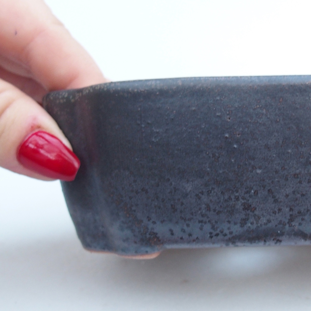 Kerámia bonsai tál 12,5 x 9,5 x 4,5 cm, szürke