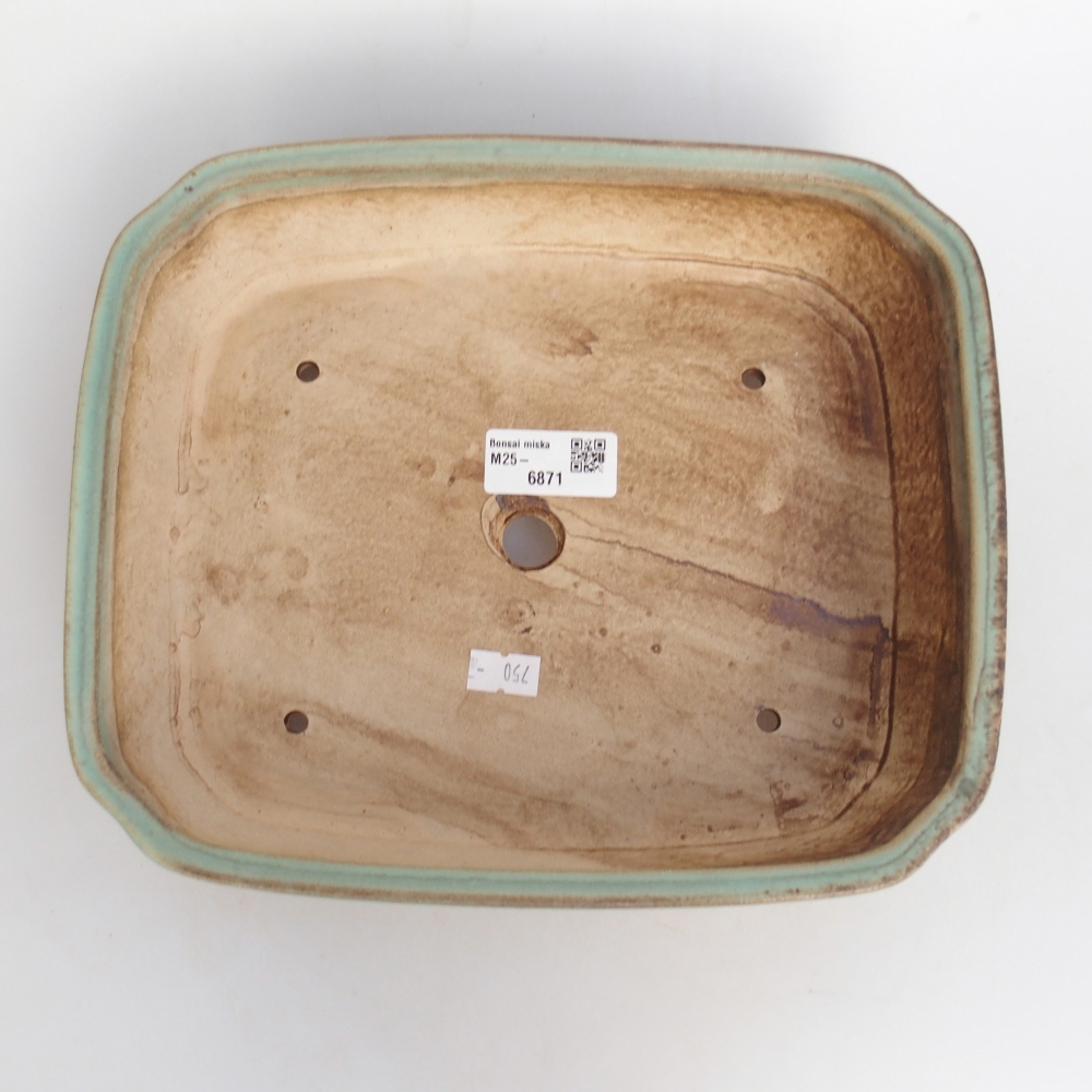 kerámia bonsai tál 25 x 21,5 x 6,5 cm, zöld