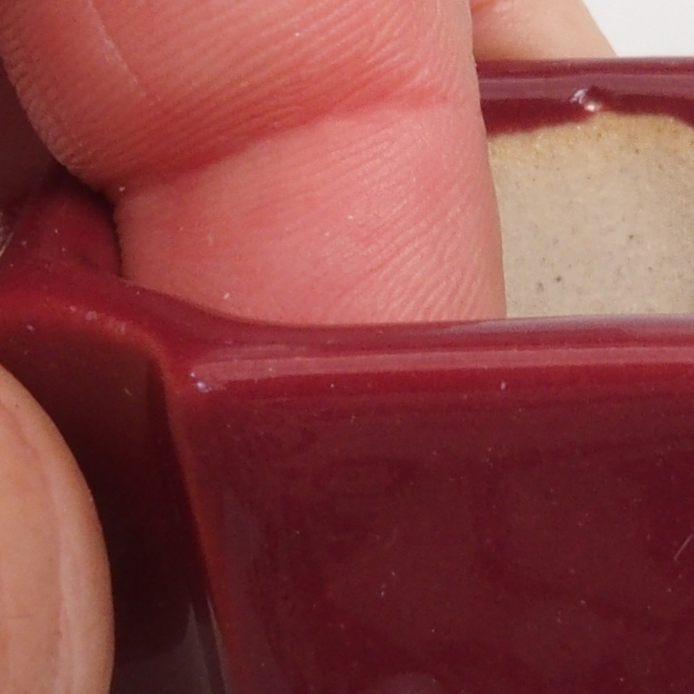 Mini bonsai tál 4 x 4 x 4 cm, bordó színű