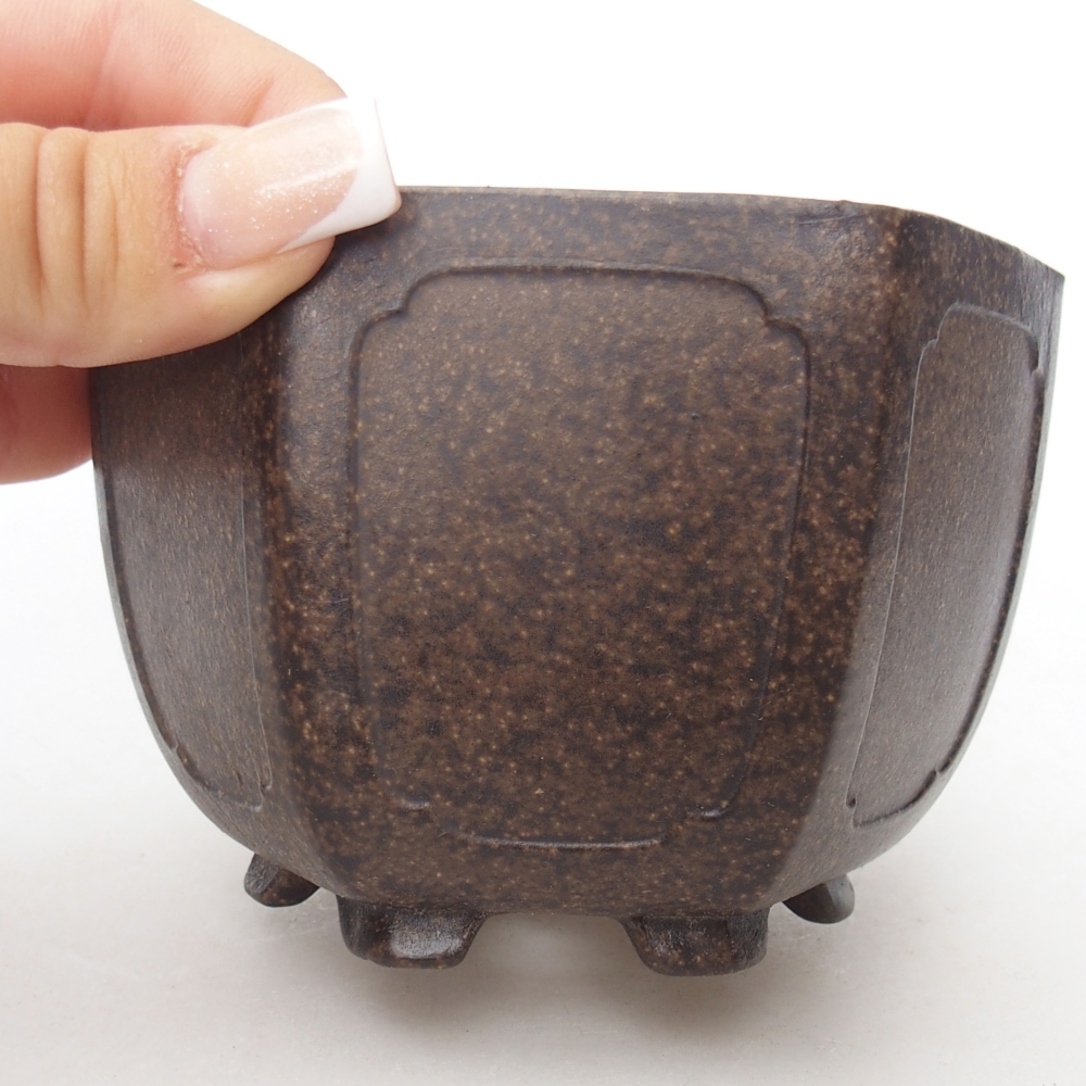 Tál 10,5 x 9,5 x 7,5 cm barna okkersárga