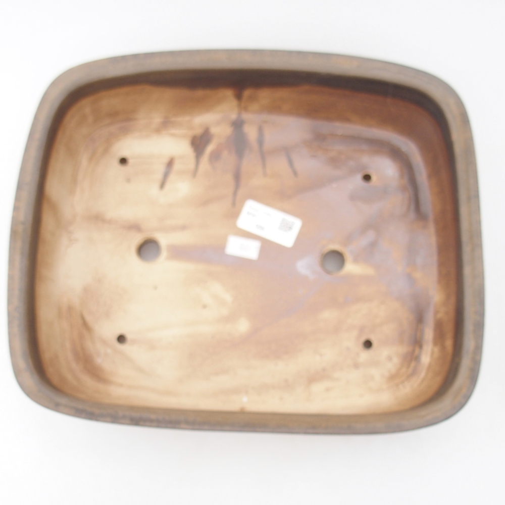 kerámia bonsai tál 29 x 24,5 x 7,5 cm, barna