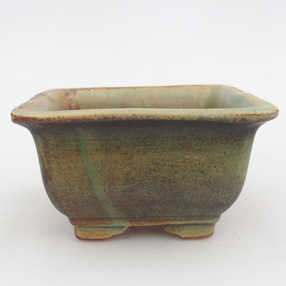kerámia bonsai tál 10 x 10 x 6 cm, zöld