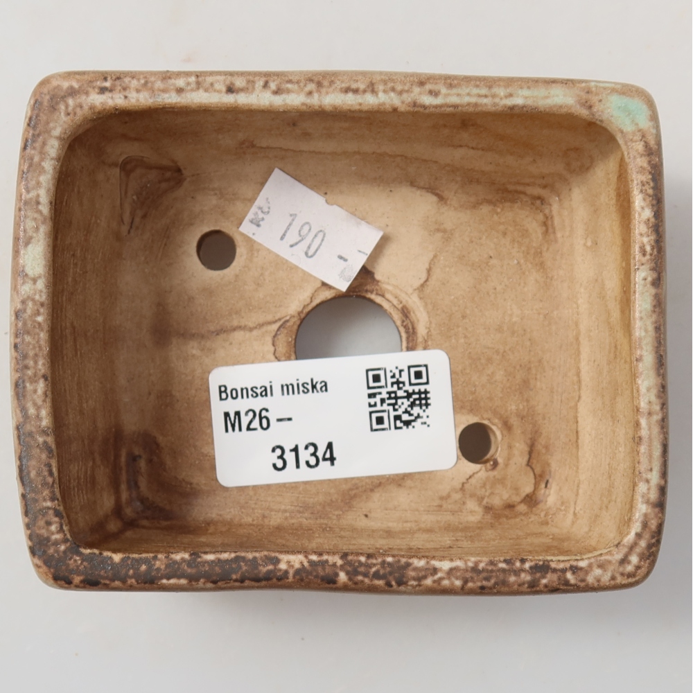 Kerámia bonsai tál 9,5 x 7,5 x 3,5 cm, zöld