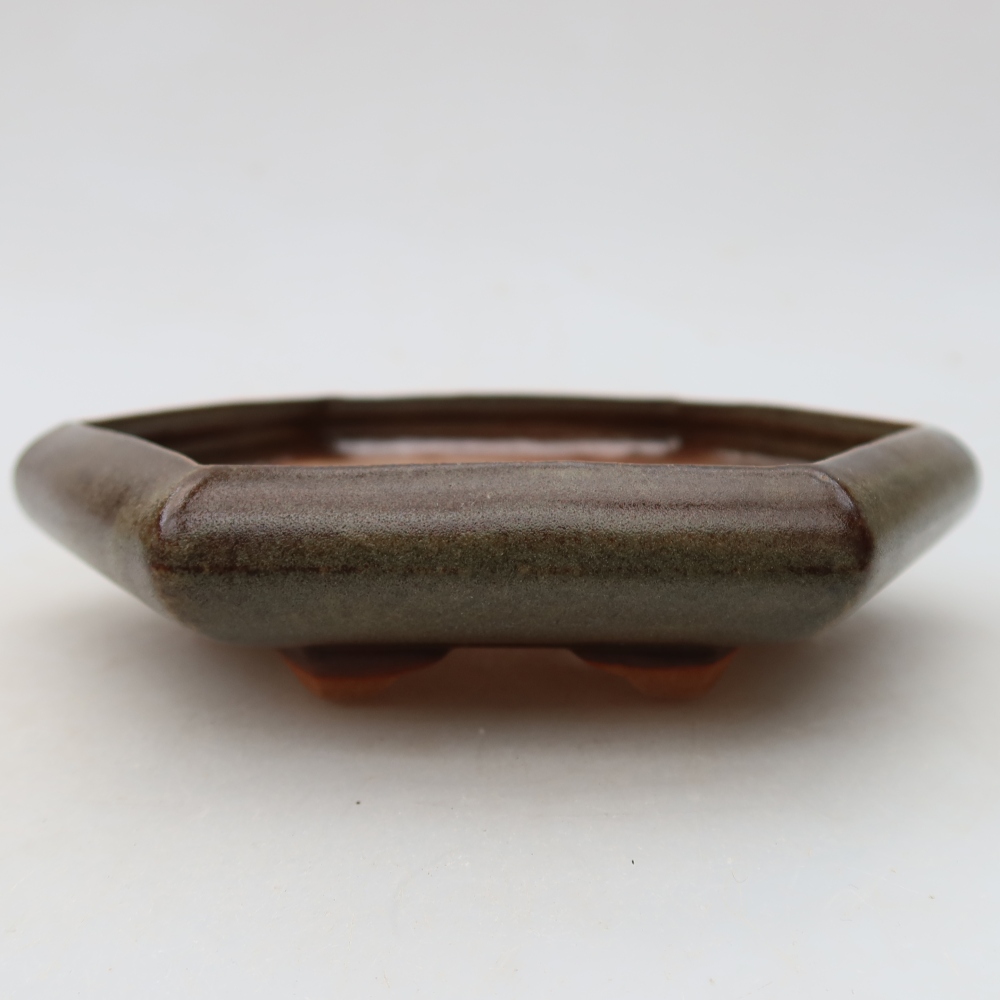 kerámia bonsai tál 17 x 15 x 4 cm, barna