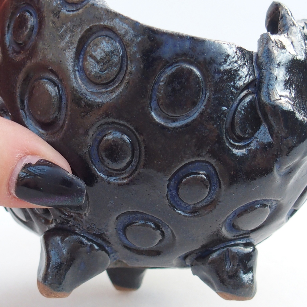 Kerámia kagyló 10 x 9,5 x 8 cm , kék színű