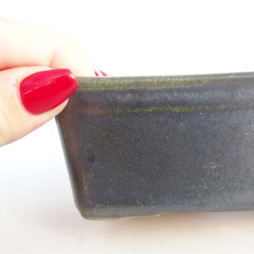 kerámia bonsai tál 11,5 x 8,5 x 4,5 cm, szürke