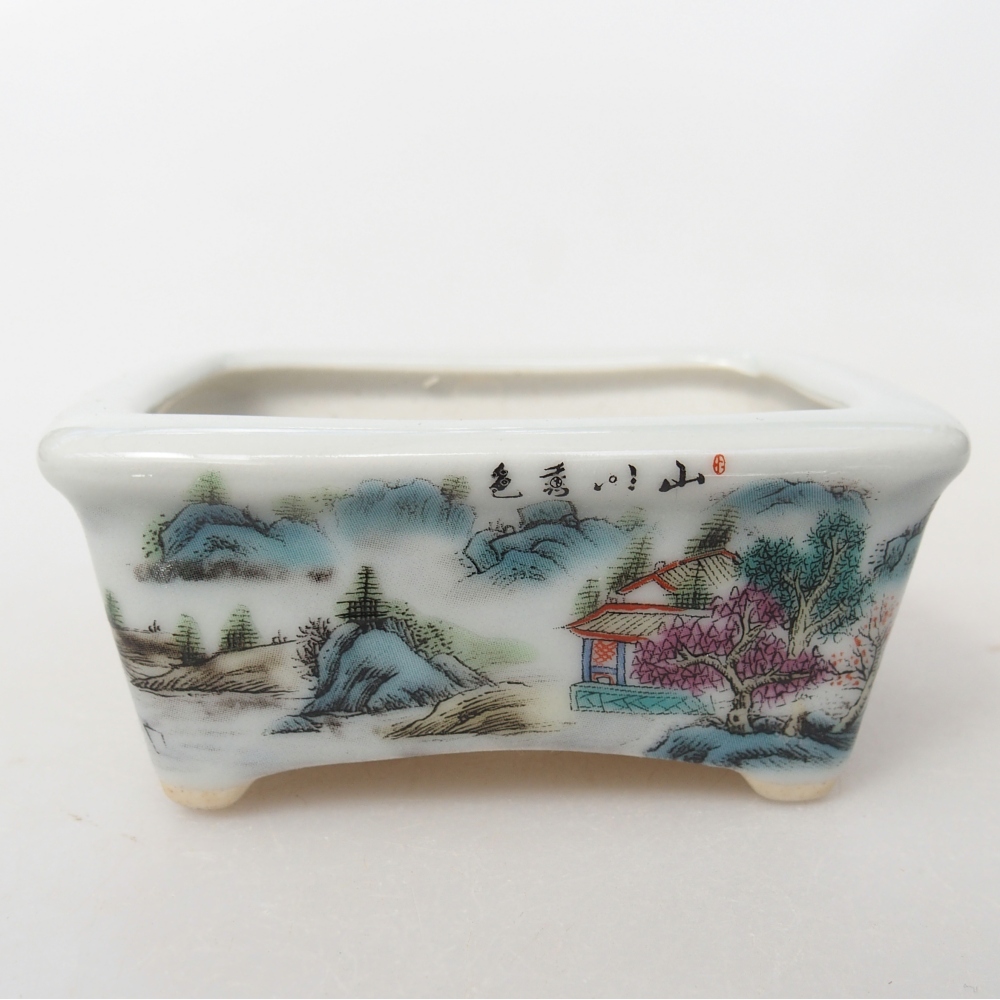 Mini bonsai tál 8 x 6,5 x 3,5 cm, fehér