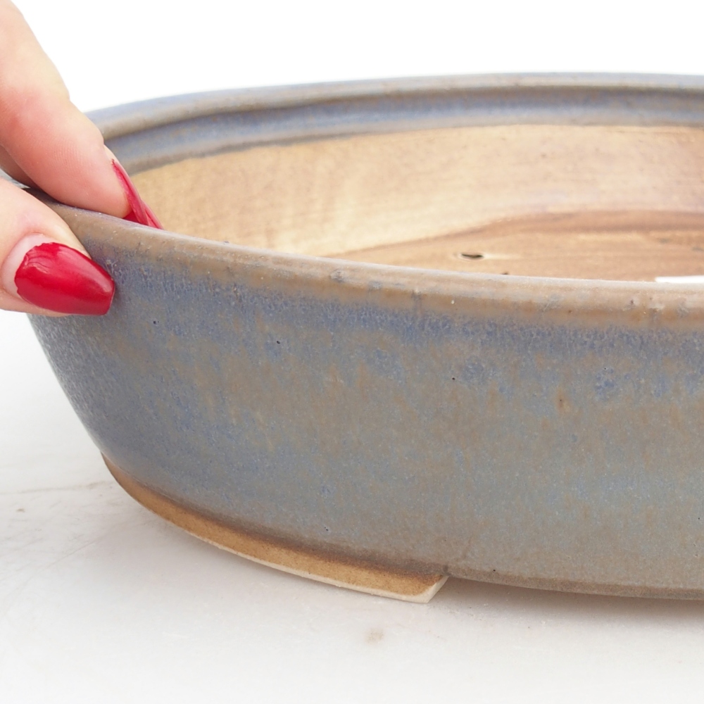 kerámia bonsai tál 31,5 x 28,5 x 6,5 cm, kék színben