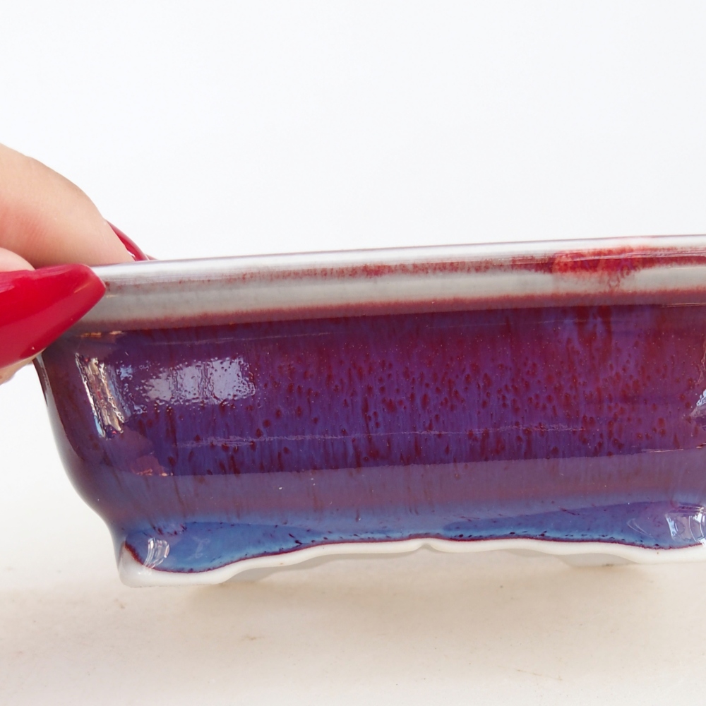 Mini bonsai tál 10 x 8 x 3,5 cm, lila színben