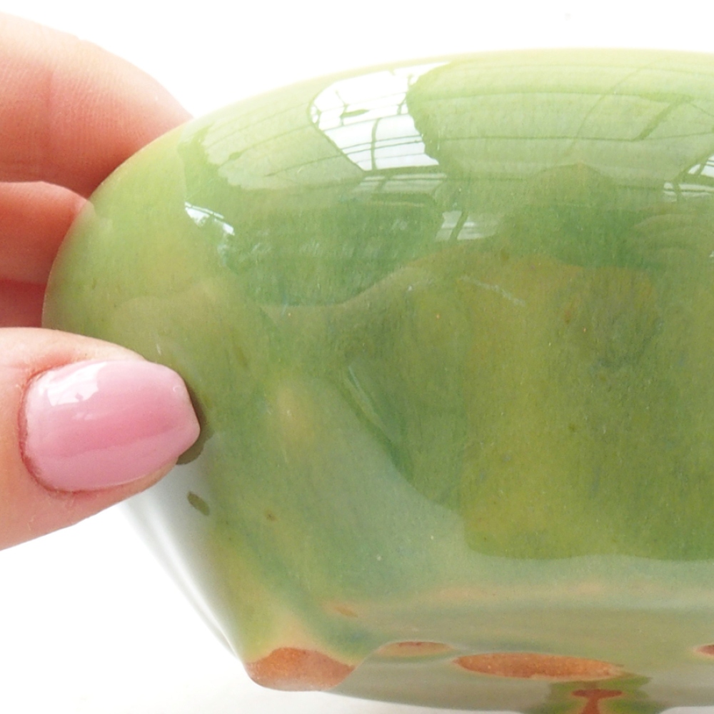 kerámia bonsai tál 11 x 11 x 5 cm, zöld