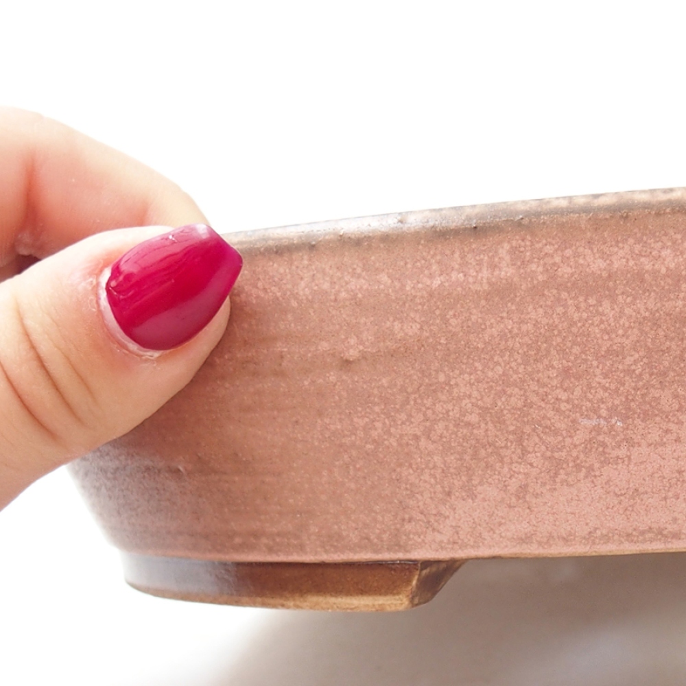 Kerámia bonsai tál 20,5 x 18,5 x 4,5 cm, rózsaszínű