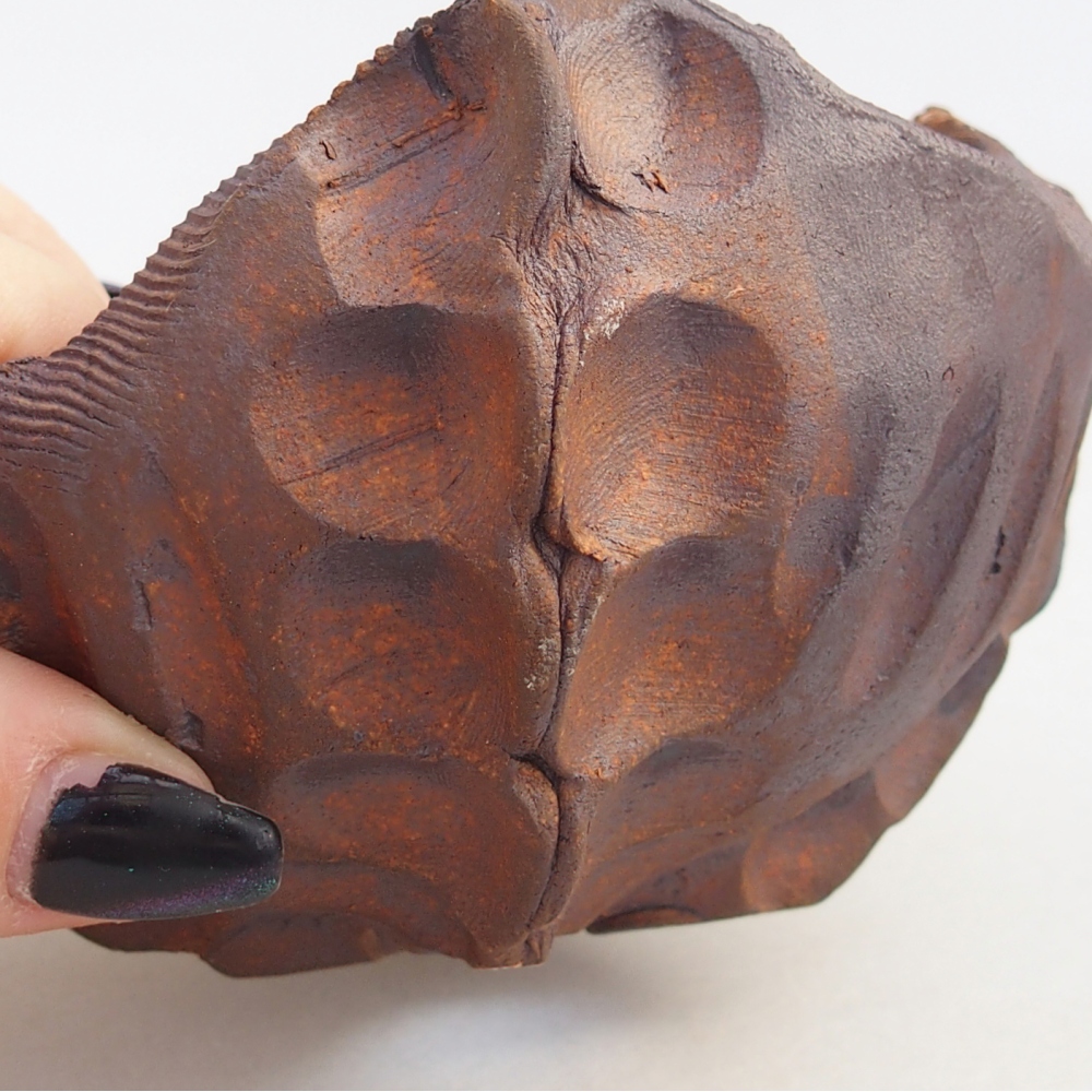 Kerámia kagyló 11 x 10 x 6,5 cm , barna színű