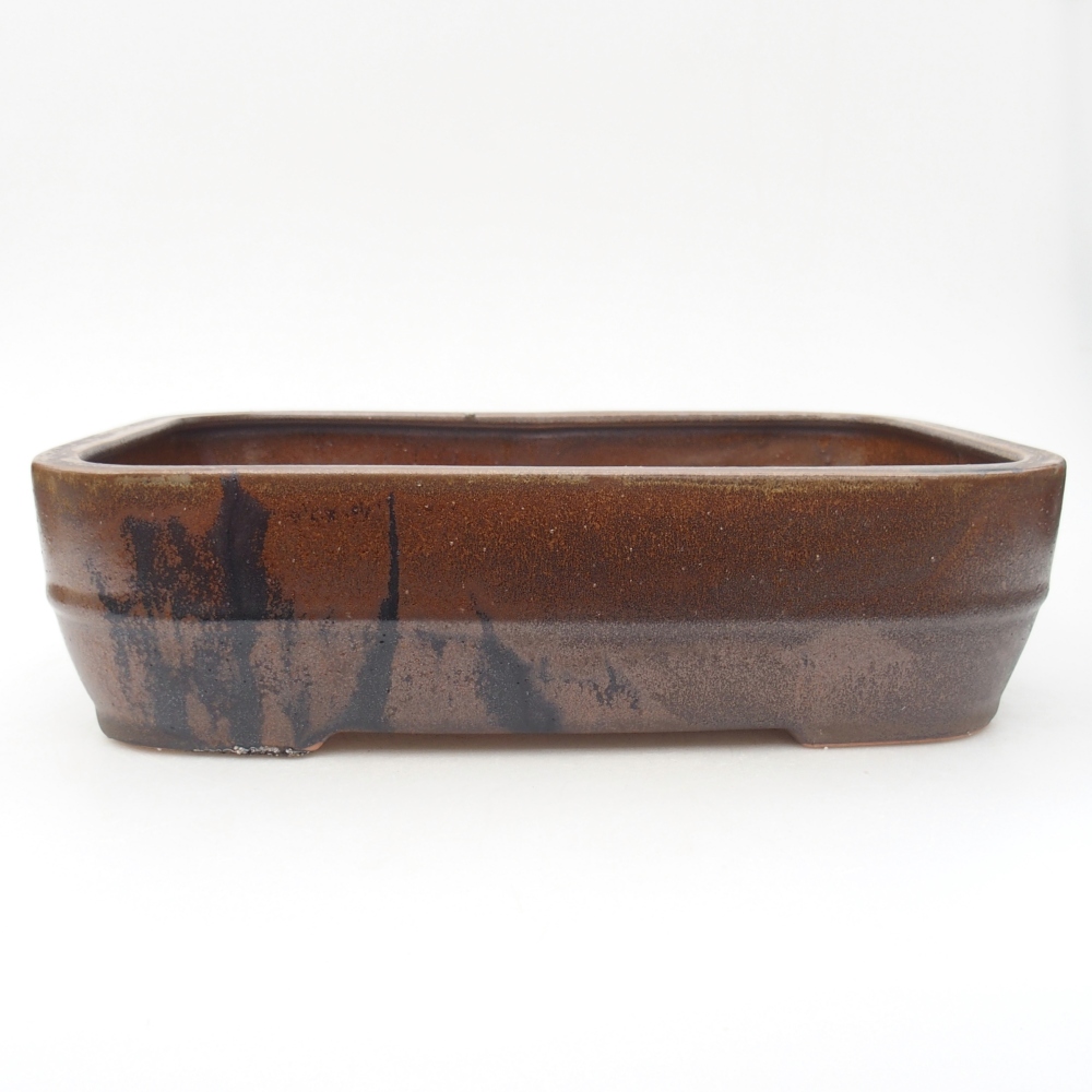 Kerámia bonsai tál 27,5 x 20,5 x 7,5 cm, barna